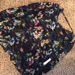 floral sheer long sleeve top